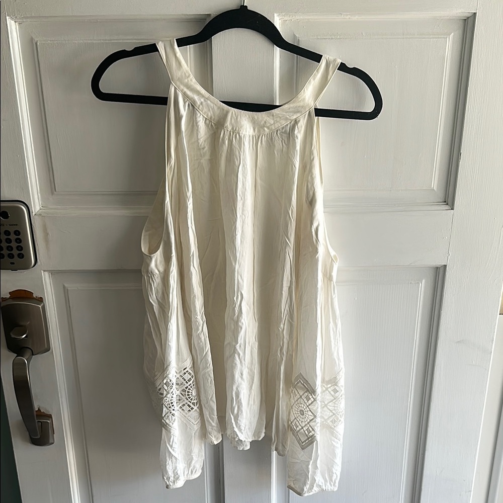 Express Cream Cold Shoulder Top